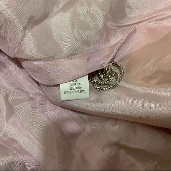 NWT Kay Unger New York Ivory Satin Blazer sz 12 Silk blend Bling Buttons - Picture 9 of 11